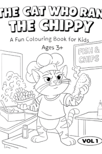 the cat who ran the chippy colouring book